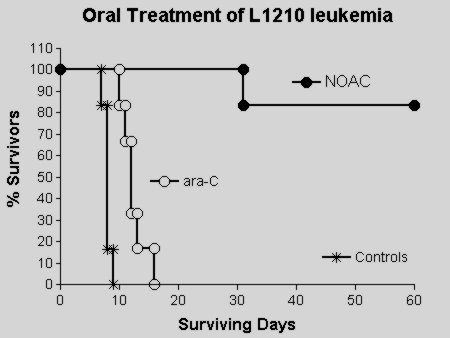 Oral antitumor activity of NOAC